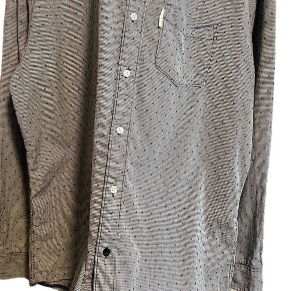 MARK ECKO- Men’s White & Black Long Sleeve Button Down Swiss Dot Shirt, Size XL - Picture 5 of 10